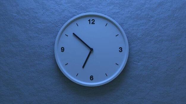 Renderizado en 3D del reloj de pared de la noche