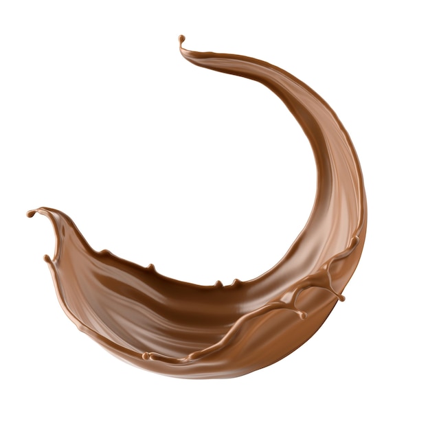Renderizado en 3D con salpicaduras de chocolate