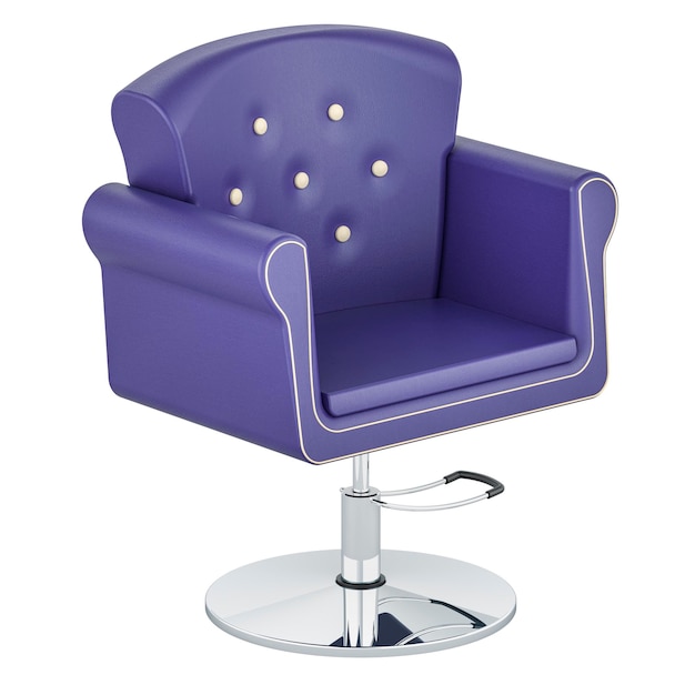 Renderizado en 3D de la silla de barbero hidráulico del salón.