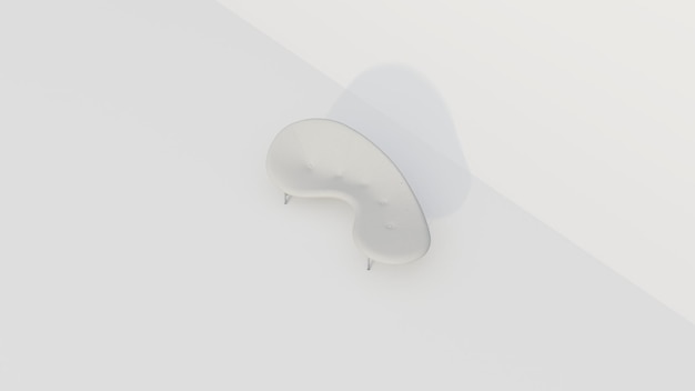 Renderizado 3D del sofá beige sobre un fondo blanco