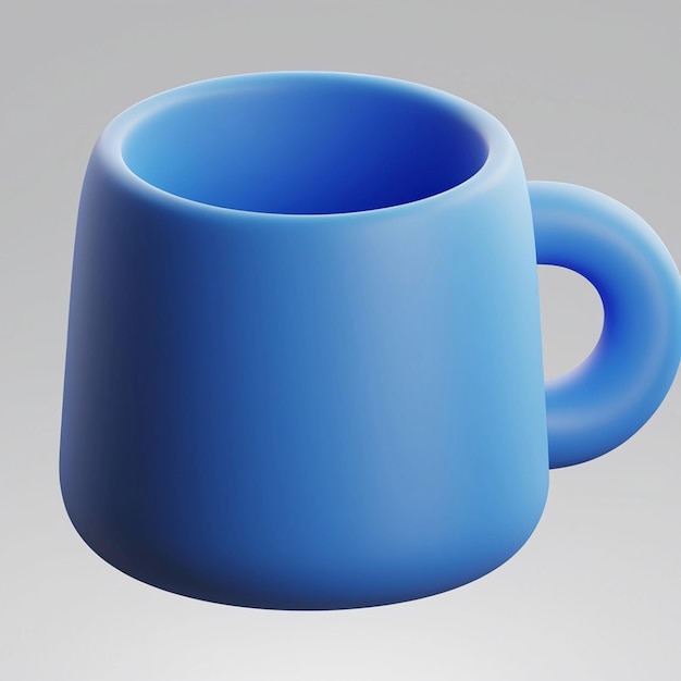 Renderizado en 3D de la taza y la taza