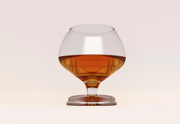 Foto renderizado en 3d de un vaso de whisky