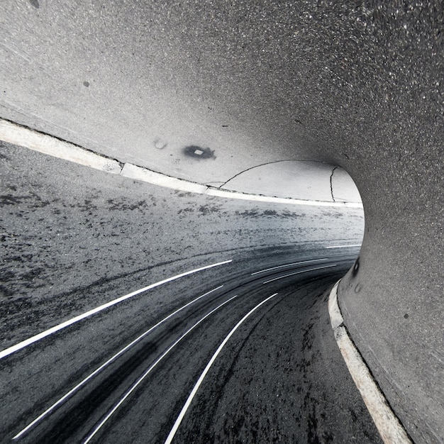 Foto renderizado abstracto en 3d del túnel de carreteras