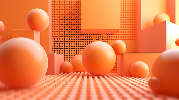 Un renderizado abstracto futurista con formas audaces y colores vibrantes