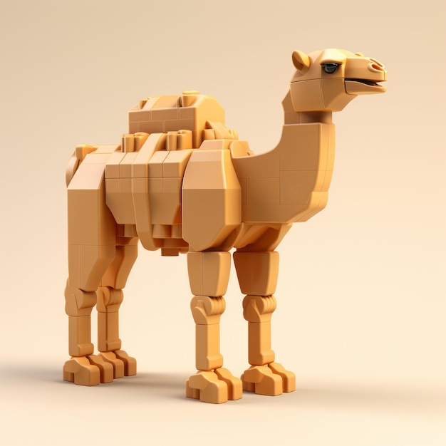 Foto renderizado de arte en alto detalle de lego camel en el estilo de johannes itten