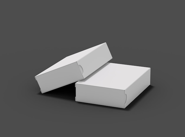 Renderizado de una caja de cajón deslizante rectangular sobre un fondo oscuro