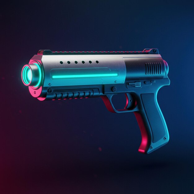 El renderizado futurista de las armas de mano