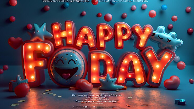 Foto renderizado de texto 3d vibrante y conmemorativo feliz día de la amistad