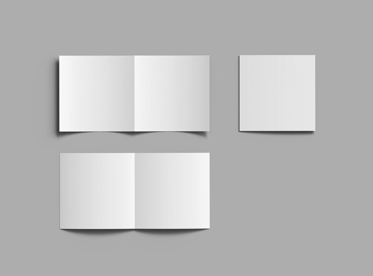 Renderizar el folleto cuadrado Blank Half Fold para presentar su diseño