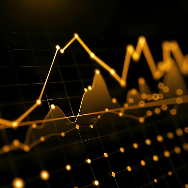 Renderizar un gráfico de línea que representa una tendencia al alza en los precios de las acciones que indica un clima de inversión favorable