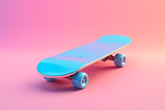 Foto rendern sie illustrations-skateboard isoliert auf farbiger rückseite