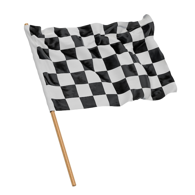 Rendição 3D da bandeira quadriculada