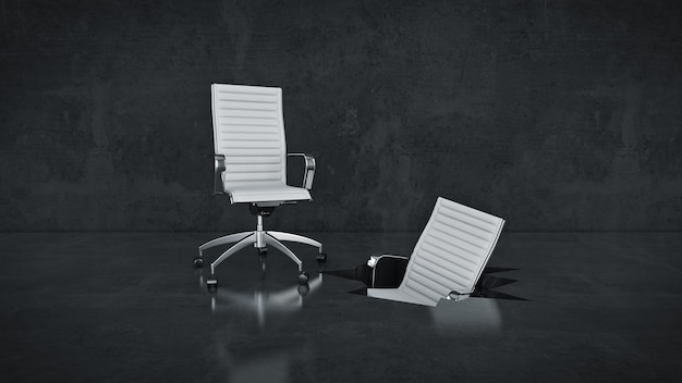 Rendição 3d do conceito de cadeira de escritório