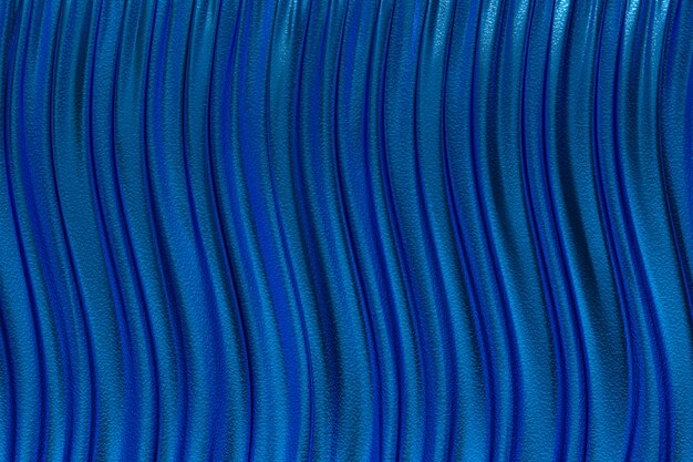 Rendição 3d, pano azul abstrato do luxo ou onda líquida ou dobras onduladas do material de veludo do cetim da textura de seda do grunge ou fundo luxuoso ou projeto elegante do papel de parede, fundo azul