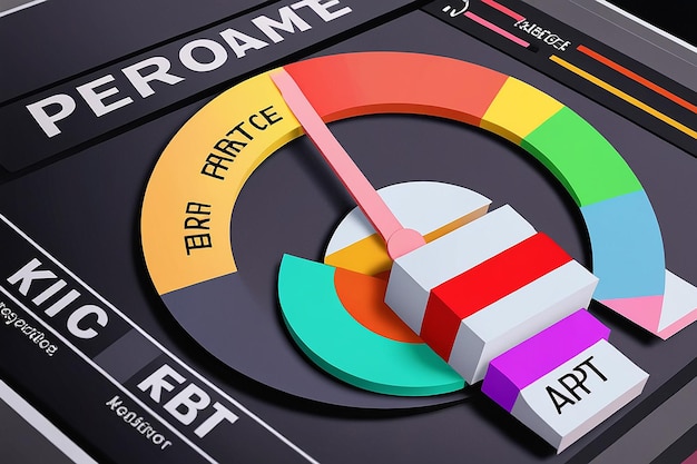 El rendimiento de la ilustración tridimensional es un indicador clave de rendimiento (KPI).