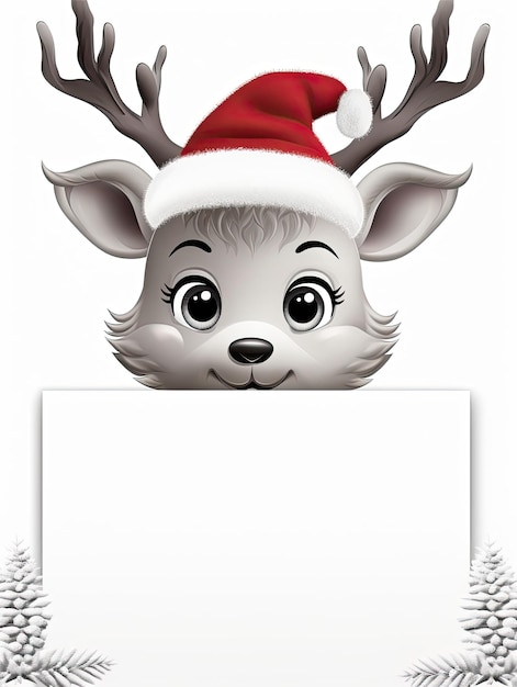 Foto renos con una página blanca en blanco para el fondo de navidad
