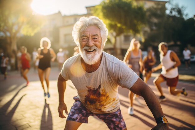 Rentner engagieren sich in Sport- und Fitnessaktivitäten