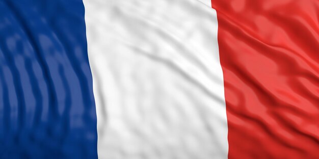 Renunciando a ilustração 3d da bandeira da França