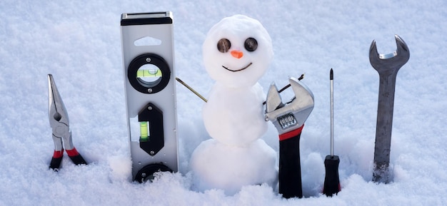 Reparador de boneco de neve com ferramentas de reparo suporta serviço de reparo e recuperação