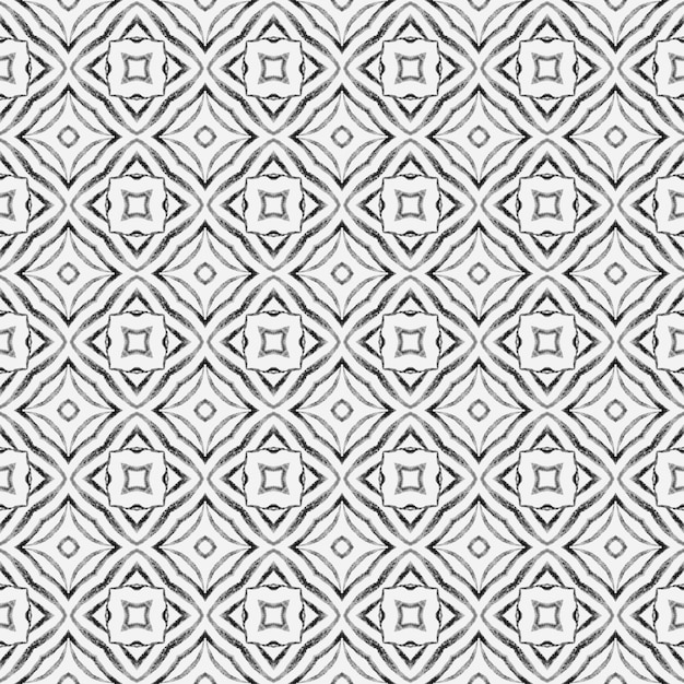 Repetición de borde dibujado a mano a rayas. Diseño de verano boho chic digno de blanco y negro. Diseño dibujado a mano a rayas. Impresión sorprendente lista textil, tela de baño, papel pintado, envoltura.