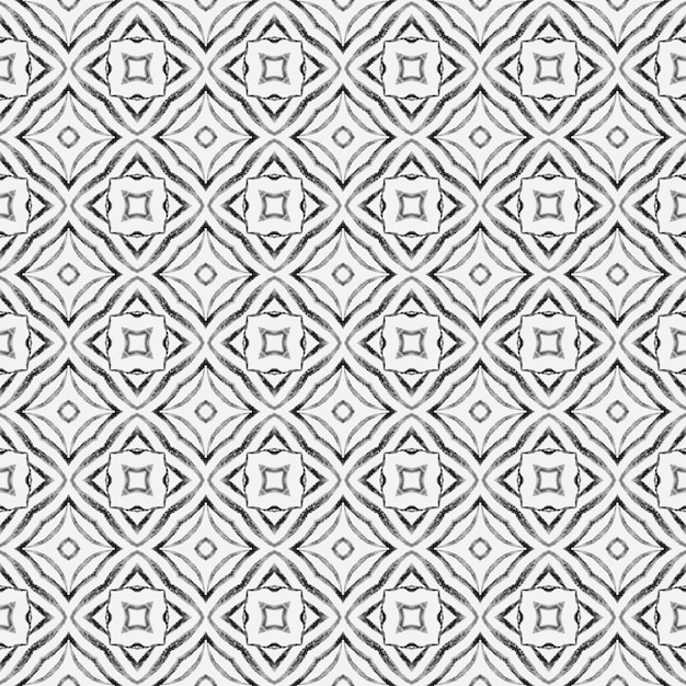 Repetición de borde dibujado a mano a rayas. Diseño de verano boho chic digno de blanco y negro. Diseño dibujado a mano a rayas. Impresión sorprendente lista textil, tela de baño, papel pintado, envoltura.