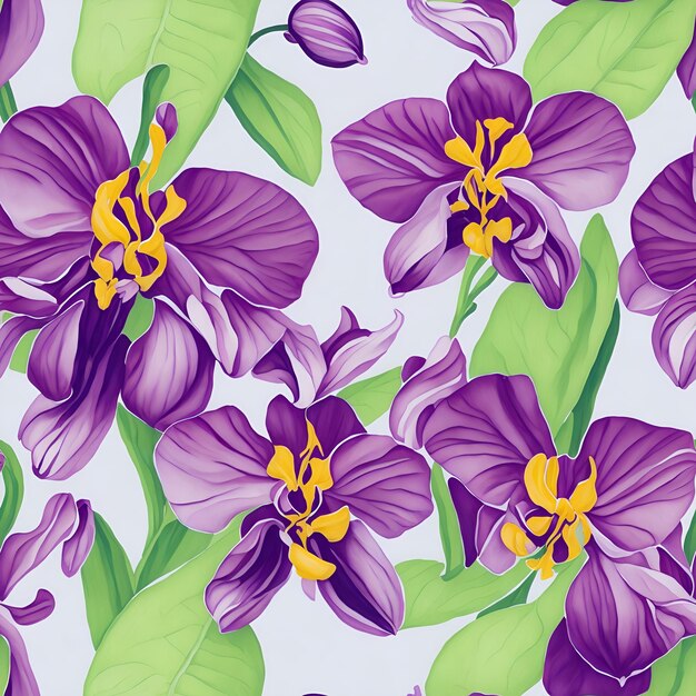 Repetición de diseño diseño sin costuras flores de orquídea