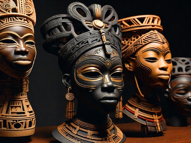 Replicar modelos impresos en 3D de artefactos culturales significativos como máscaras africanas, ropa tradicional o instrumentos musicales para celebrar la rica diversidad de la cultura negra