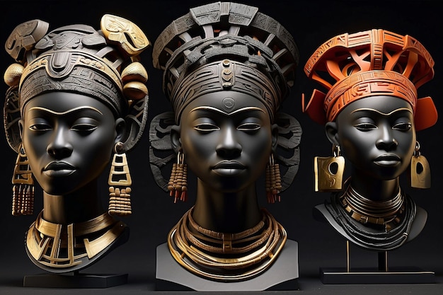 Replicar modelos impresos en 3D de artefactos culturales significativos como máscaras africanas, ropa tradicional o instrumentos musicales para celebrar la rica diversidad de la cultura negra