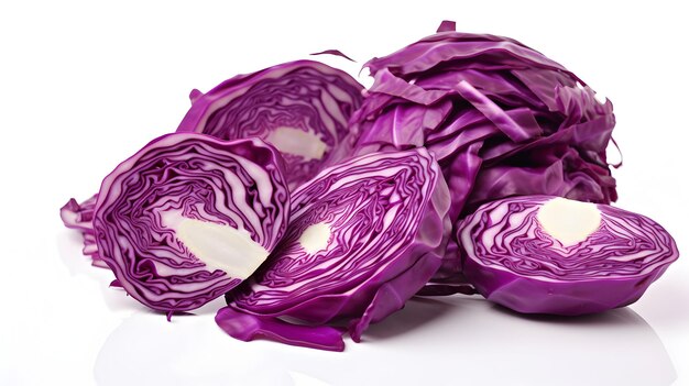 Repolho roxo em fatias um vegetal colorido e rico em antioxidantes