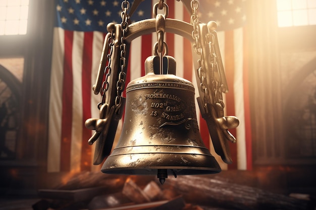 Foto representação artística do liberty bell com generative ai