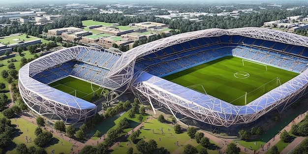 Representação artística do novo estádio para o novo estádio de South Wales.