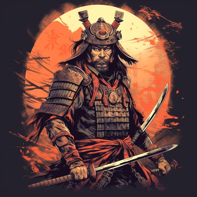 representação de samurai