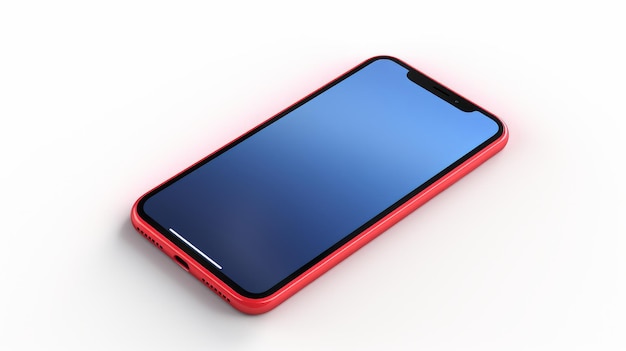 representação de um smartphone isolado em fundo branco ilustração gerada por IA