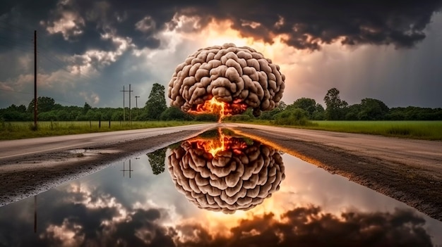 Foto representação do cérebro ou intelecto humano