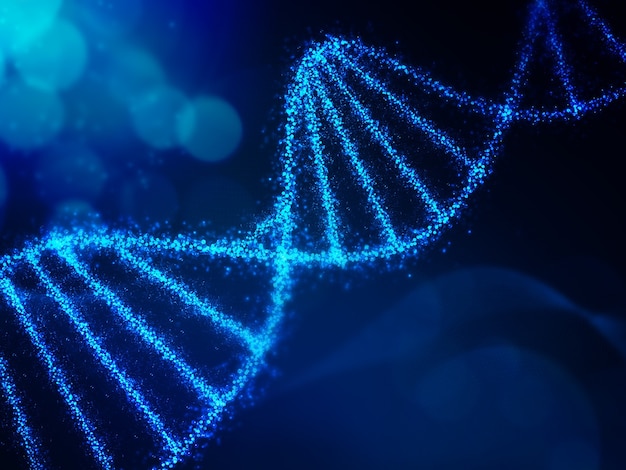 Representação realista de DNA em hélice