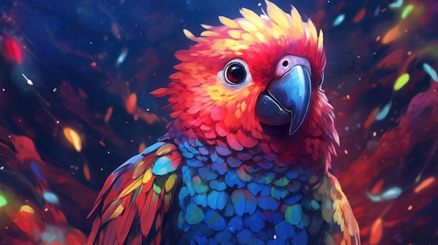 Representação serena e cativante de um papagaio fofo na vida selvagem da natureza