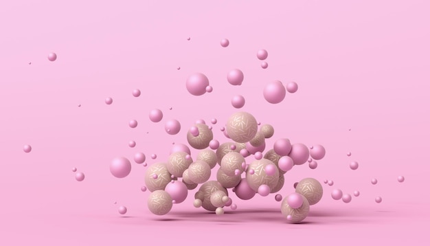 Representación 3D abstracta de esferas
