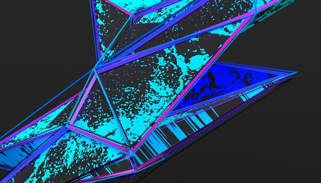 Representación 3d abstracta de forma poligonal Diseño de fondo moderno futurista para cartel de portada de cartel de marca