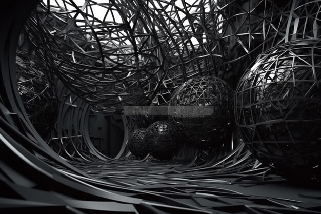Representación 3d abstracta de formas geométricas caóticas Diseño de fondo futurista