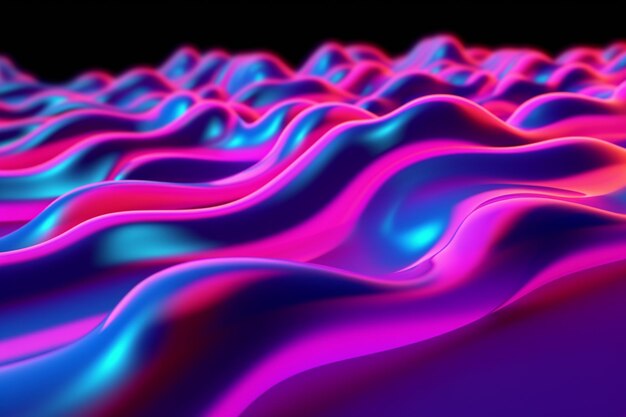 Representación 3d abstracta de una ola de líquido en un ai generativo de fondo oscuro