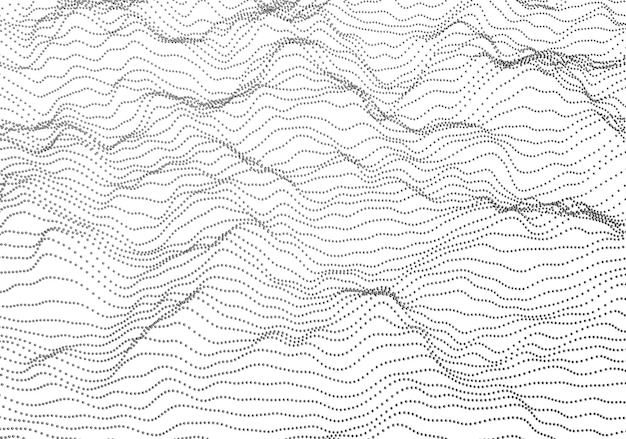 Representación 3D abstracta de ondas con partículas