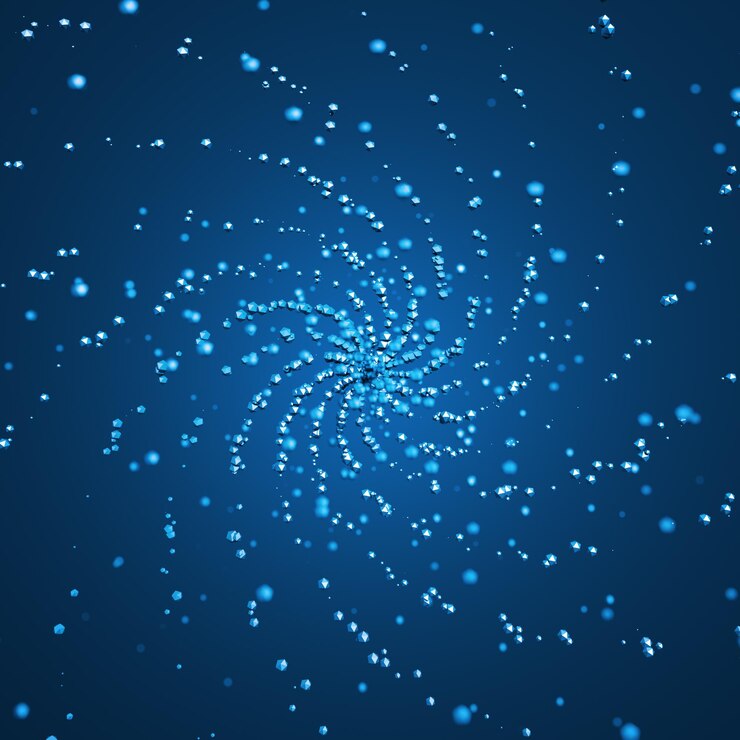Foto representación 3d abstracta de partículas caóticas esferas de ciencia ficción en el espacio vacío fondo futurista