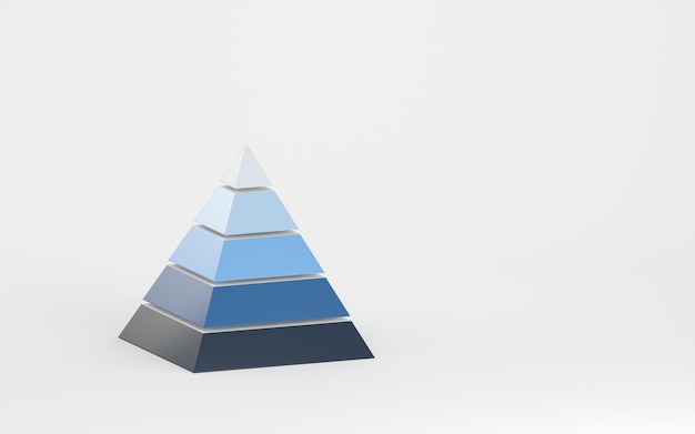 Foto representación 3d de análisis de datos y gráficos piramidales