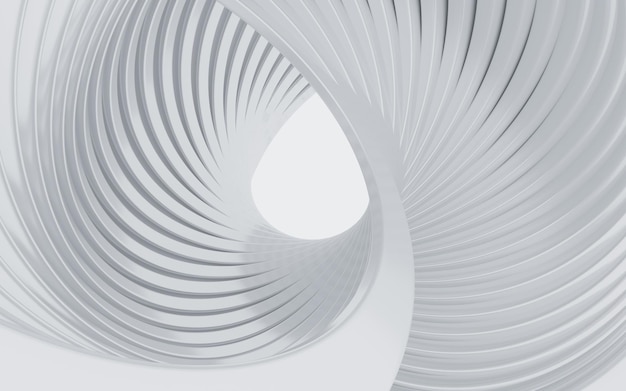 Representación 3d de arquitectura curvilínea abstracta blanca