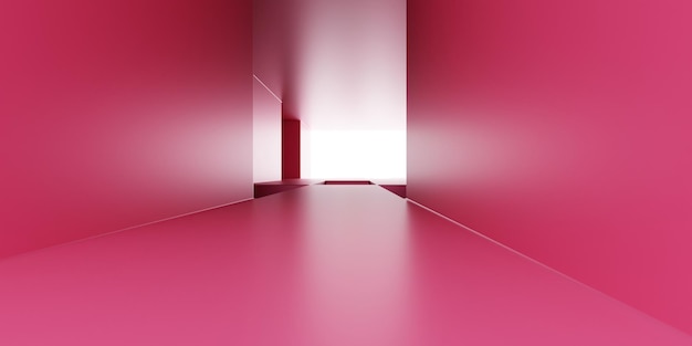 Representación 3d de arquitectura rosa vacía fondo mínimo geométrico abstracto Escena para publicidad