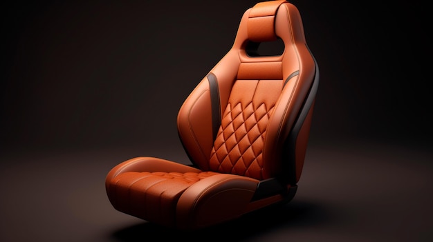 Representación 3D de un asiento de automóvil de cuero Ilustrador generativo de IA