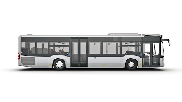 representación 3d del autobús de la ciudad blanca