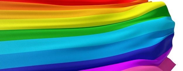 Representación 3D de la bandera del arco iris de la comunidad LGBT