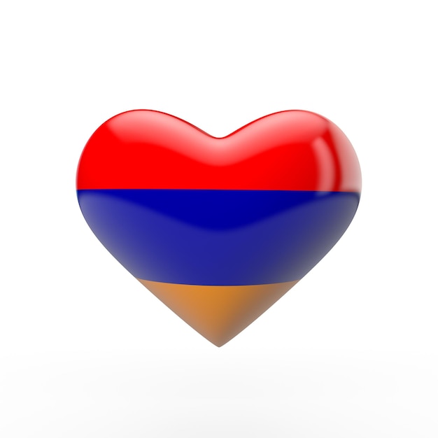 Representación 3D de la bandera del corazón de Armenia