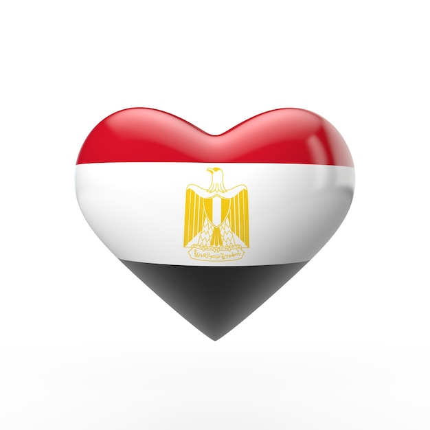 Representación 3D de la bandera del corazón de Egipto